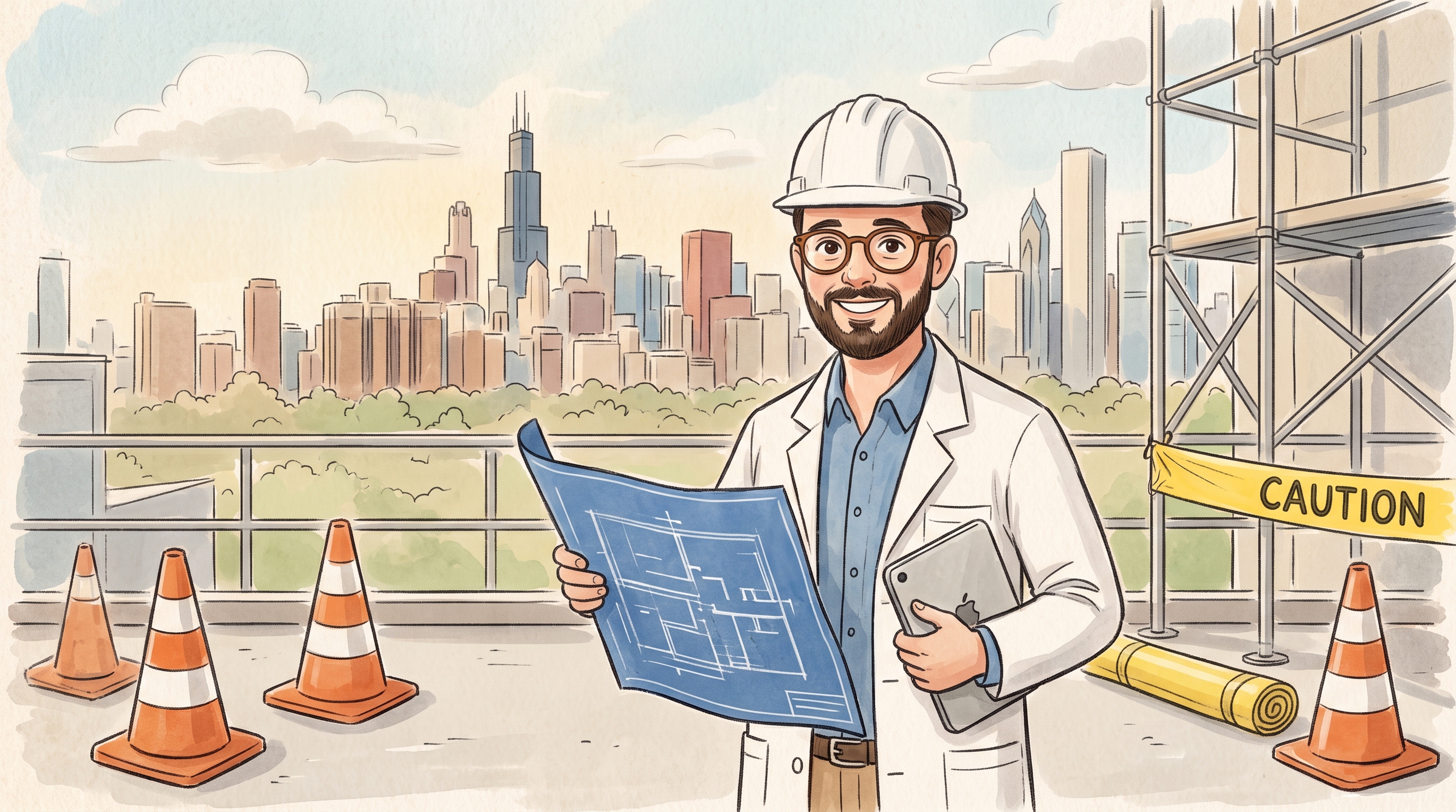 Dr. Adam under construction